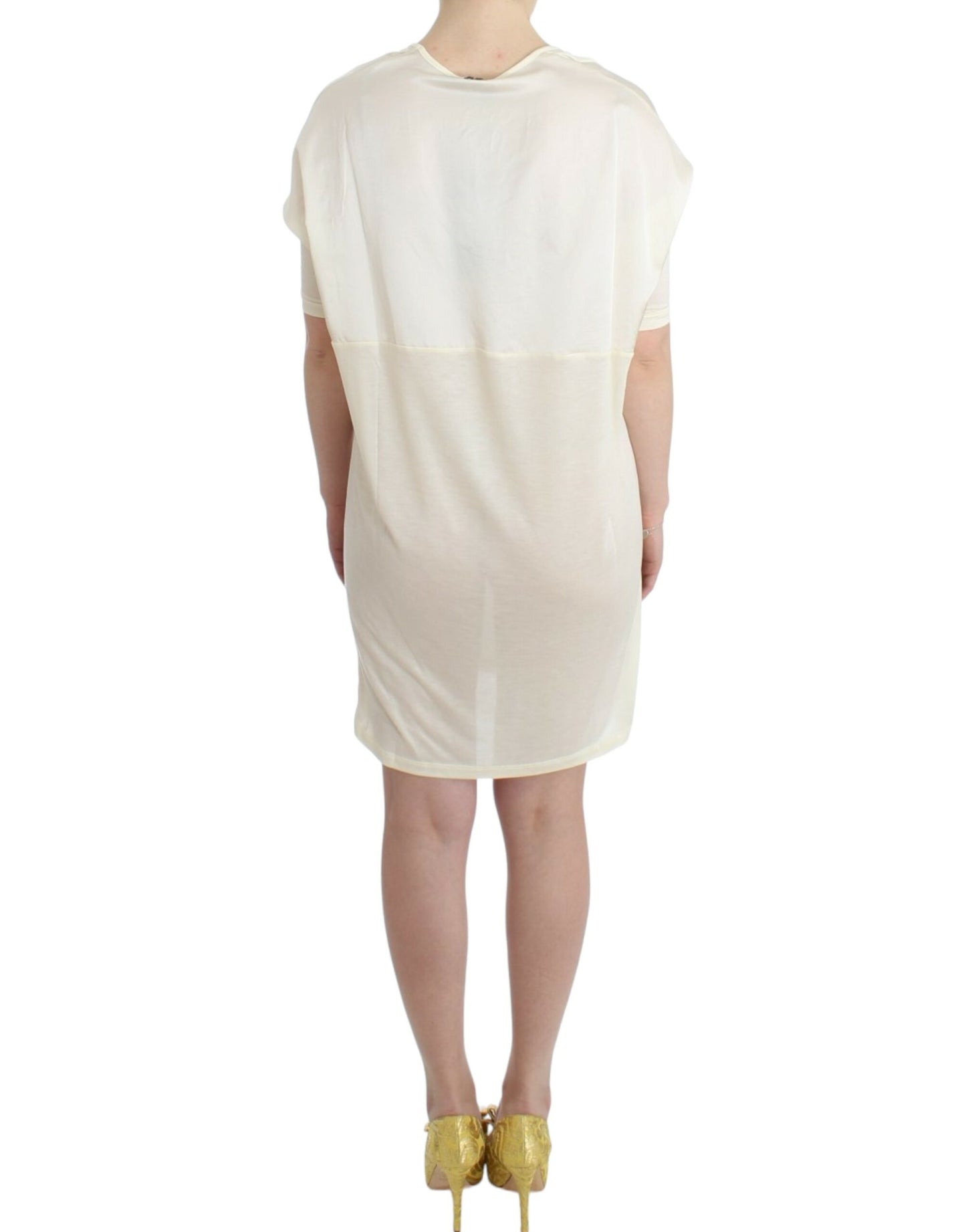 Costume National Chic White Modal Dress Above the Knee