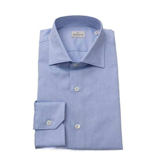 Bagutta Light Blue Cotton Shirt for Men