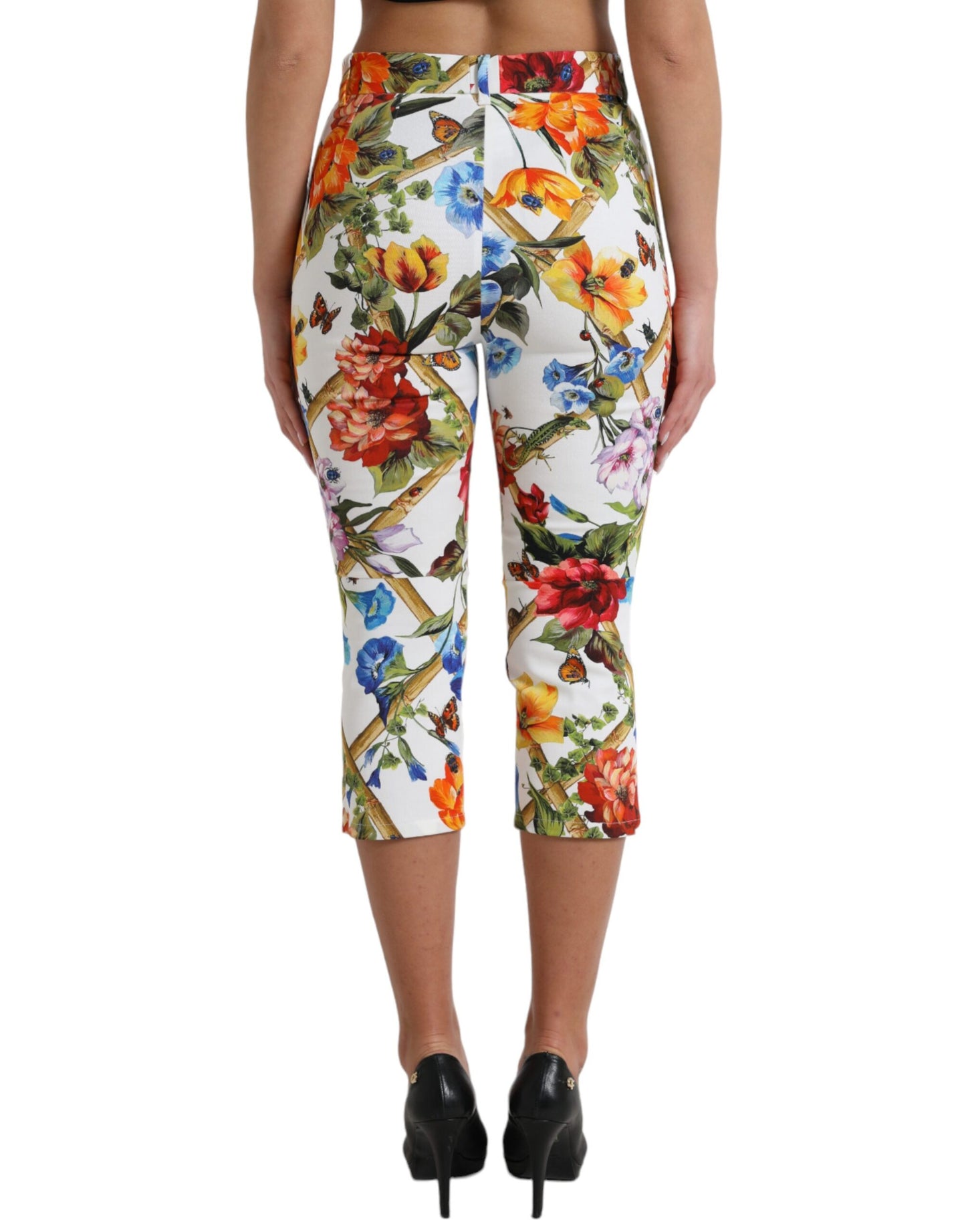 Dolce &amp; Gabbana Floral High Waist Cropped Fashion Pants