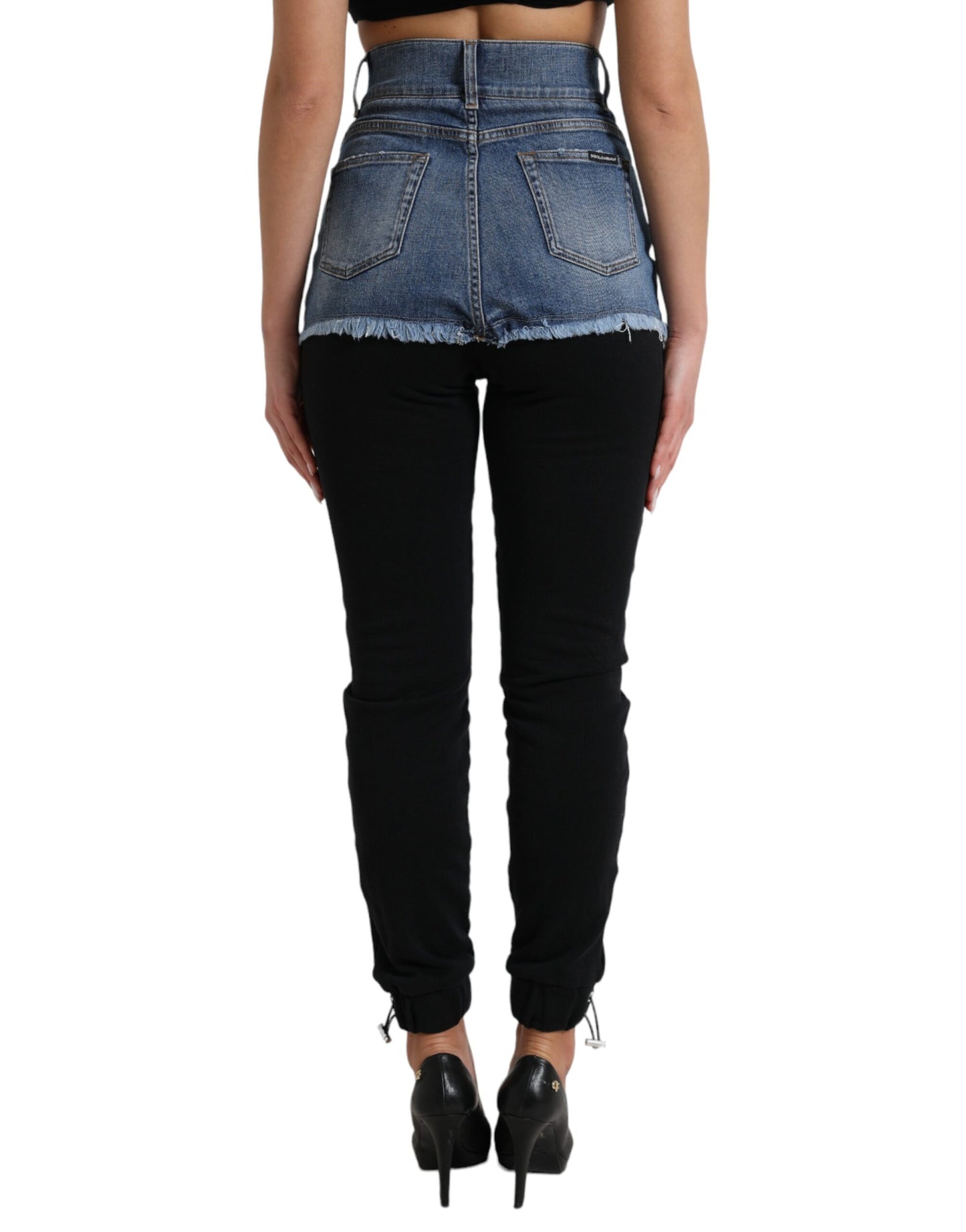 Dolce &amp; Gabbana Chic High Waist Skinny Pants and Denim Shorts