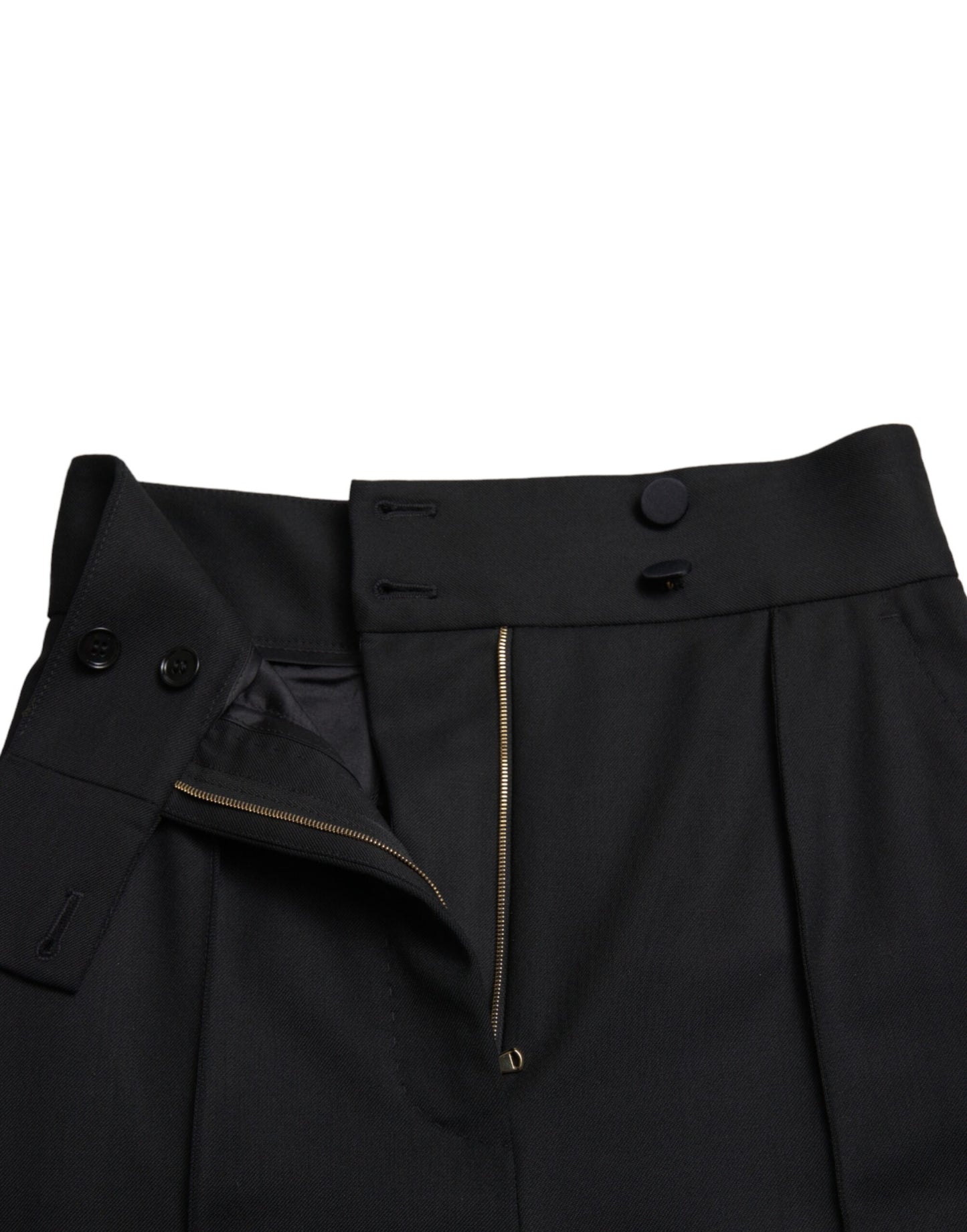 Dolce &amp; Gabbana Elegant tapered wool trousers with high waist