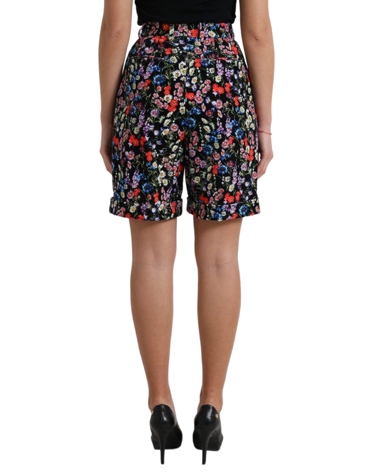 Dolce & Gabbana Chic Floral Hohe Taille Hot Pants Shorts