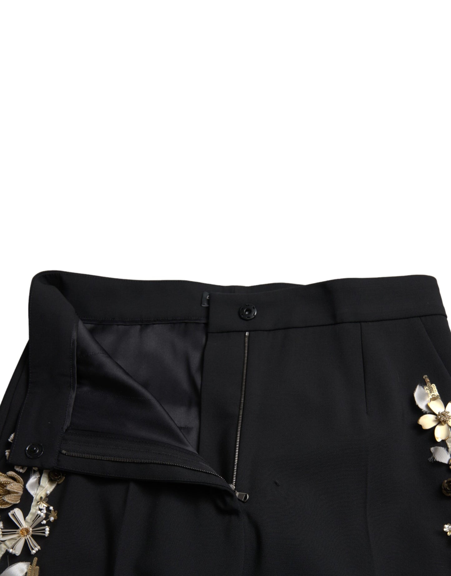 Dolce &amp; Gabbana Elegant tapered trousers with high waist and floral pattern