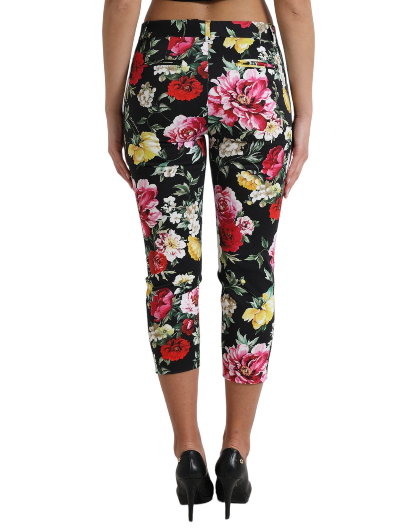 Dolce &amp; Gabbana Elegant Floral Mid Waist Cropped Pants