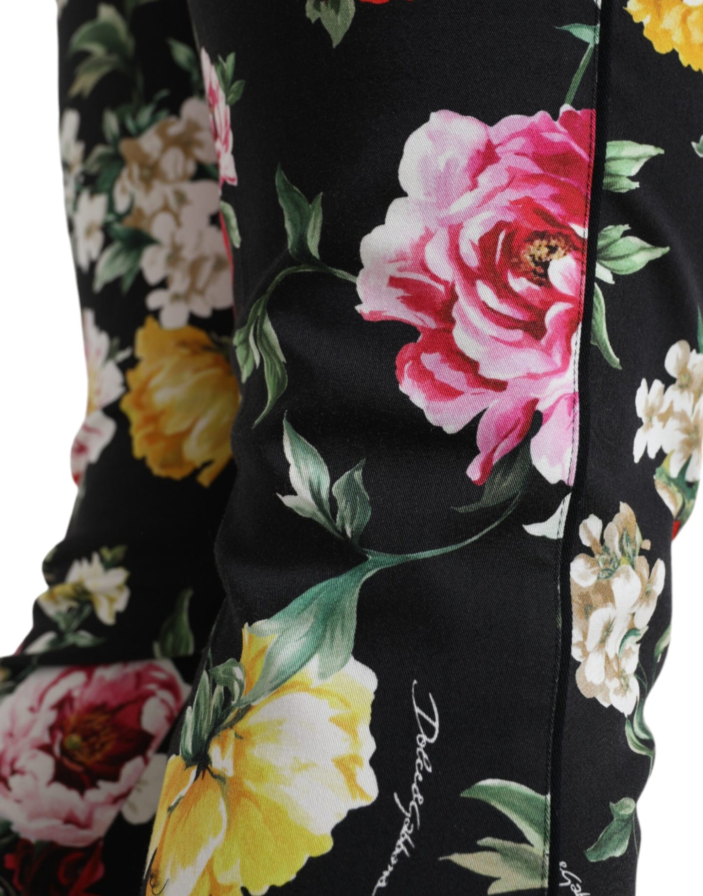 Dolce &amp; Gabbana Elegant Floral Mid Waist Cropped Pants