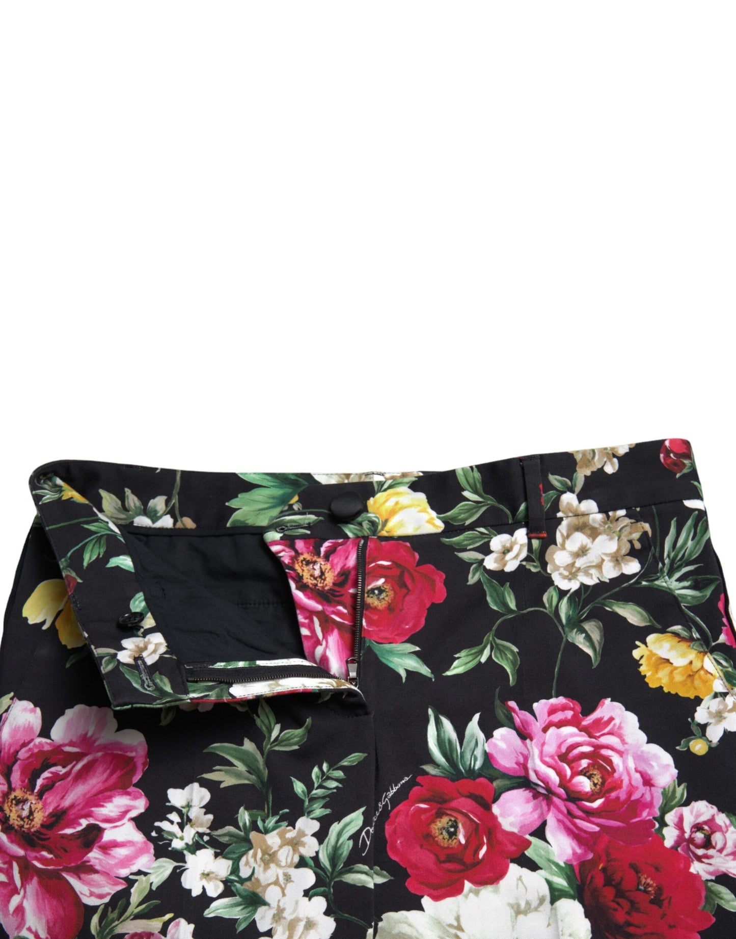 Dolce &amp; Gabbana Elegant Floral Mid Waist Cropped Pants