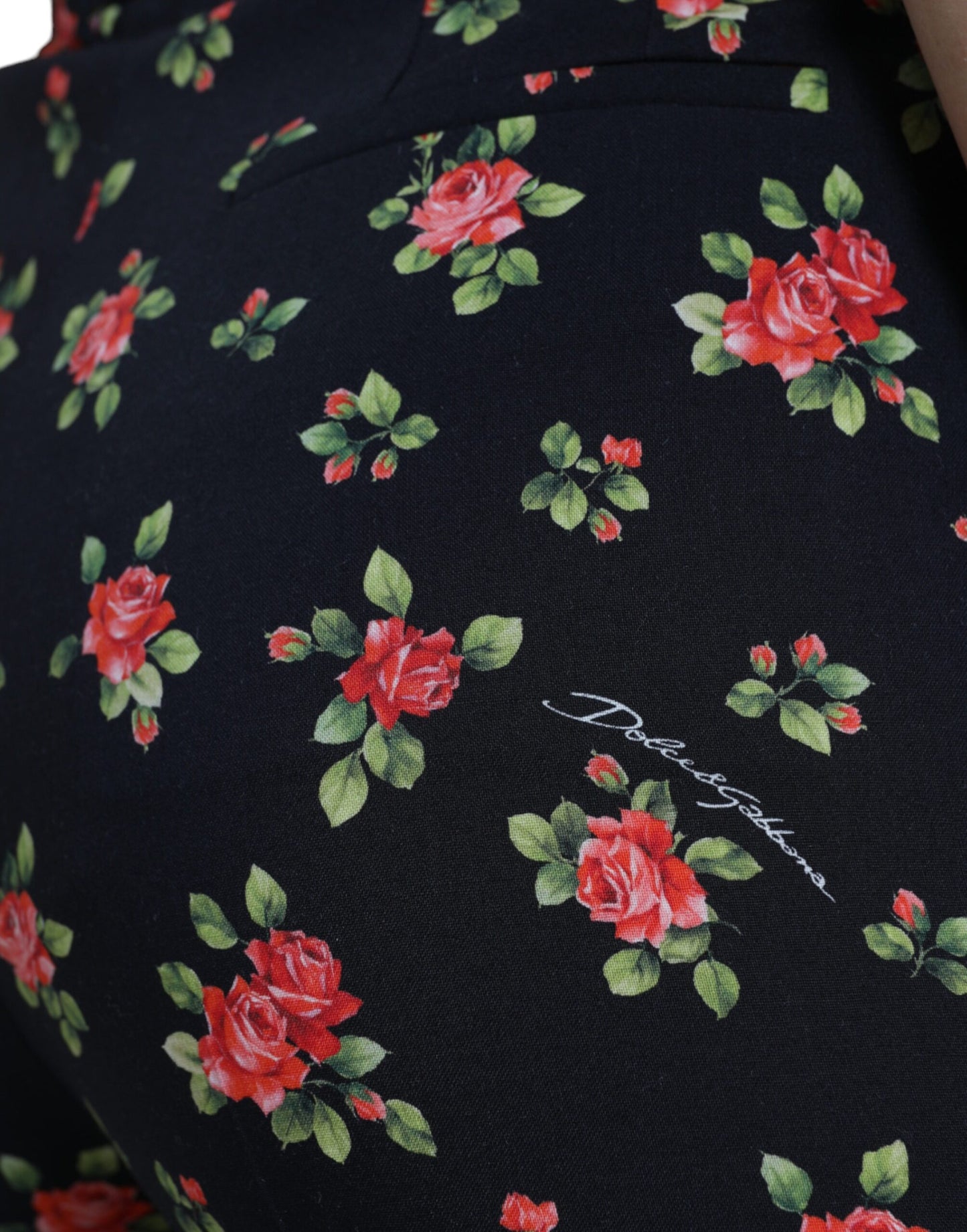 Dolce &amp; Gabbana Elegant tapered trousers with high waist and floral pattern