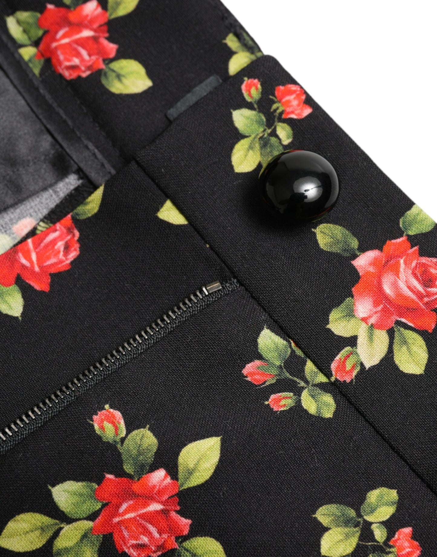 Dolce &amp; Gabbana Elegant tapered trousers with high waist and floral pattern