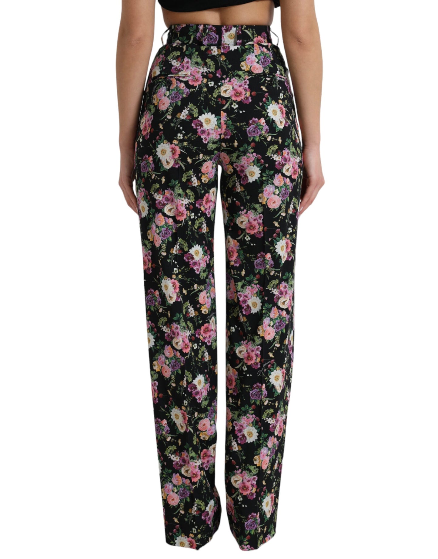 Dolce &amp; Gabbana Floral High Waist Wide Leg Pants