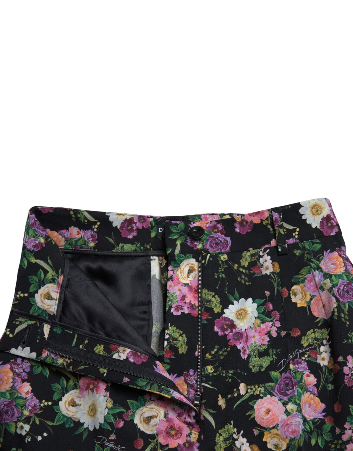 Dolce &amp; Gabbana Floral High Waist Wide Leg Pants