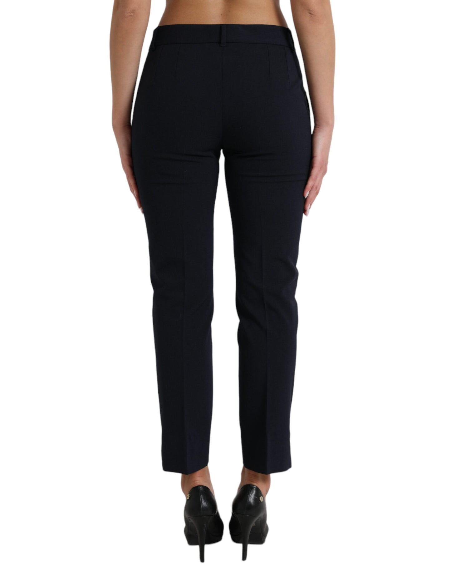 Dolce &amp; Gabbana Elegant mid waist tapered pants in blue