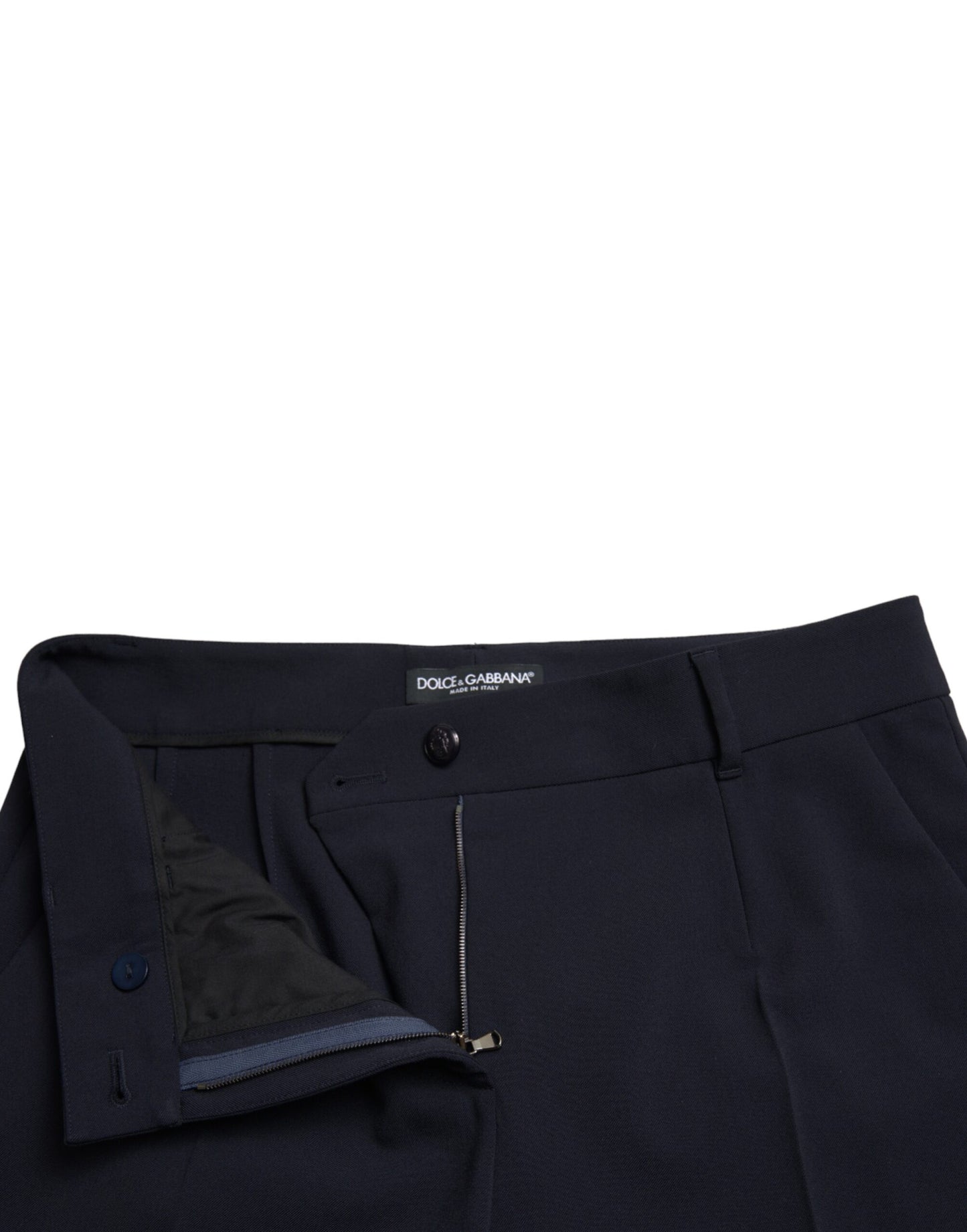 Dolce &amp; Gabbana Elegant mid waist tapered pants in blue