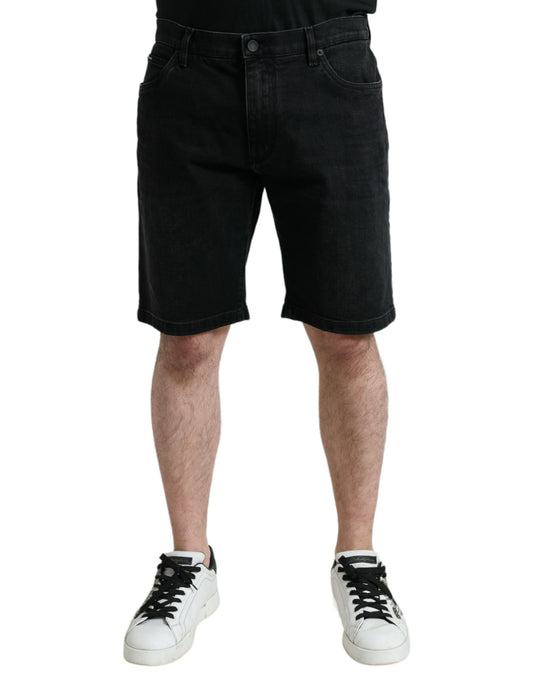 Dolce & Gabbana Schicke schwarze Bermuda Denim Shorts