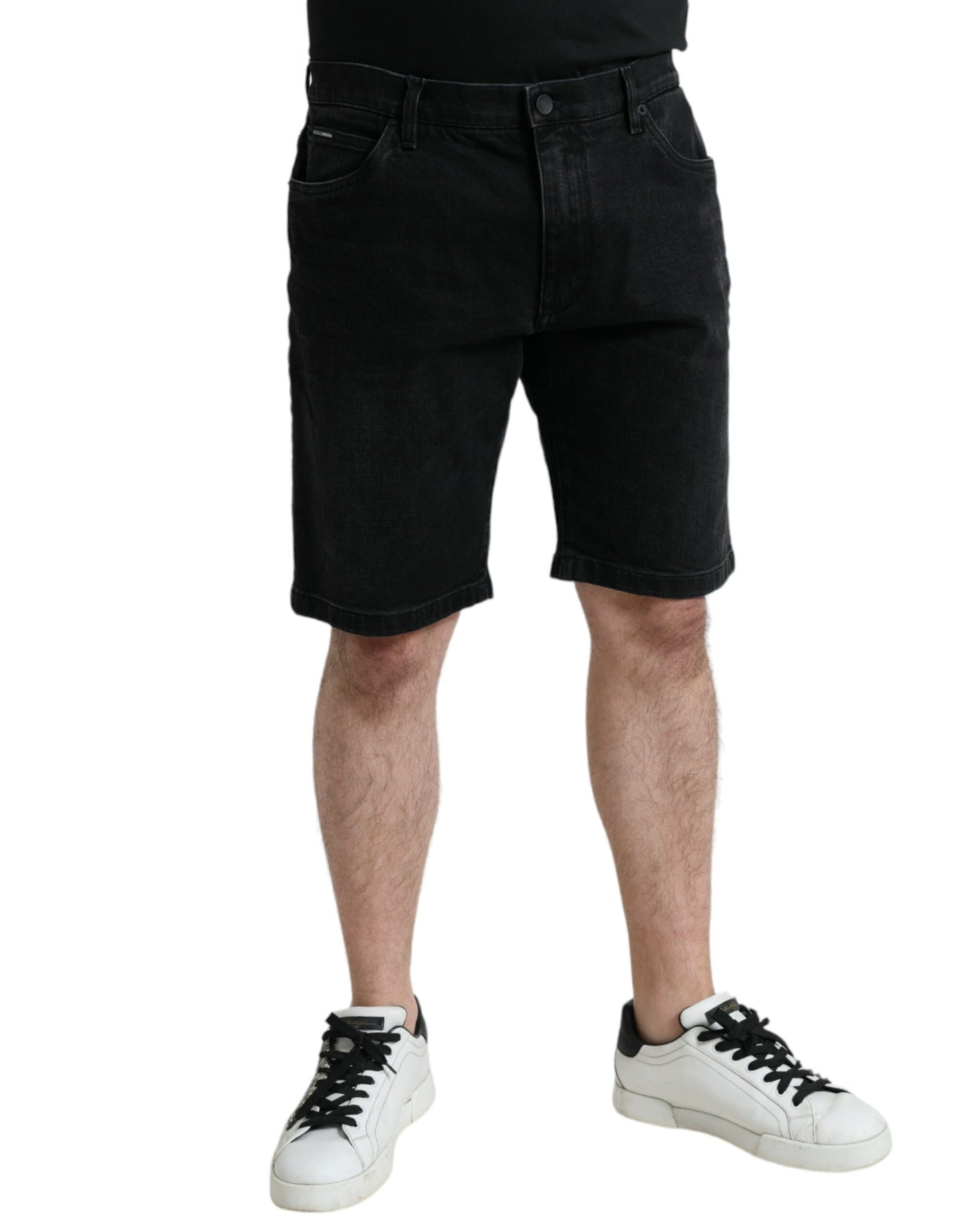 Dolce & Gabbana Schicke schwarze Bermuda Denim Shorts