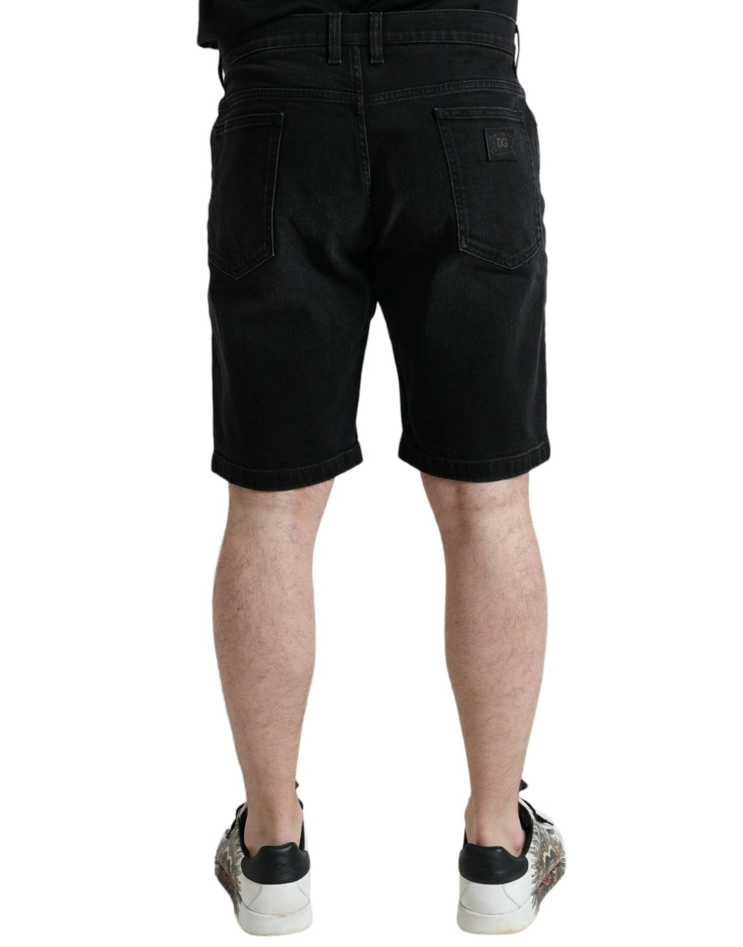 Dolce & Gabbana Schicke schwarze Bermuda Denim Shorts