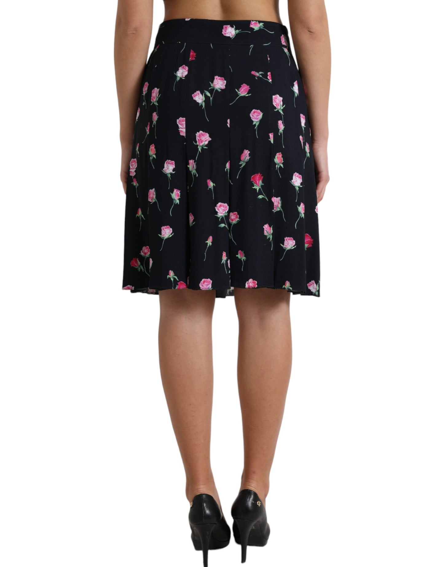 Dolce &amp; Gabbana Elegant knee-length skirt with floral pattern in A-line