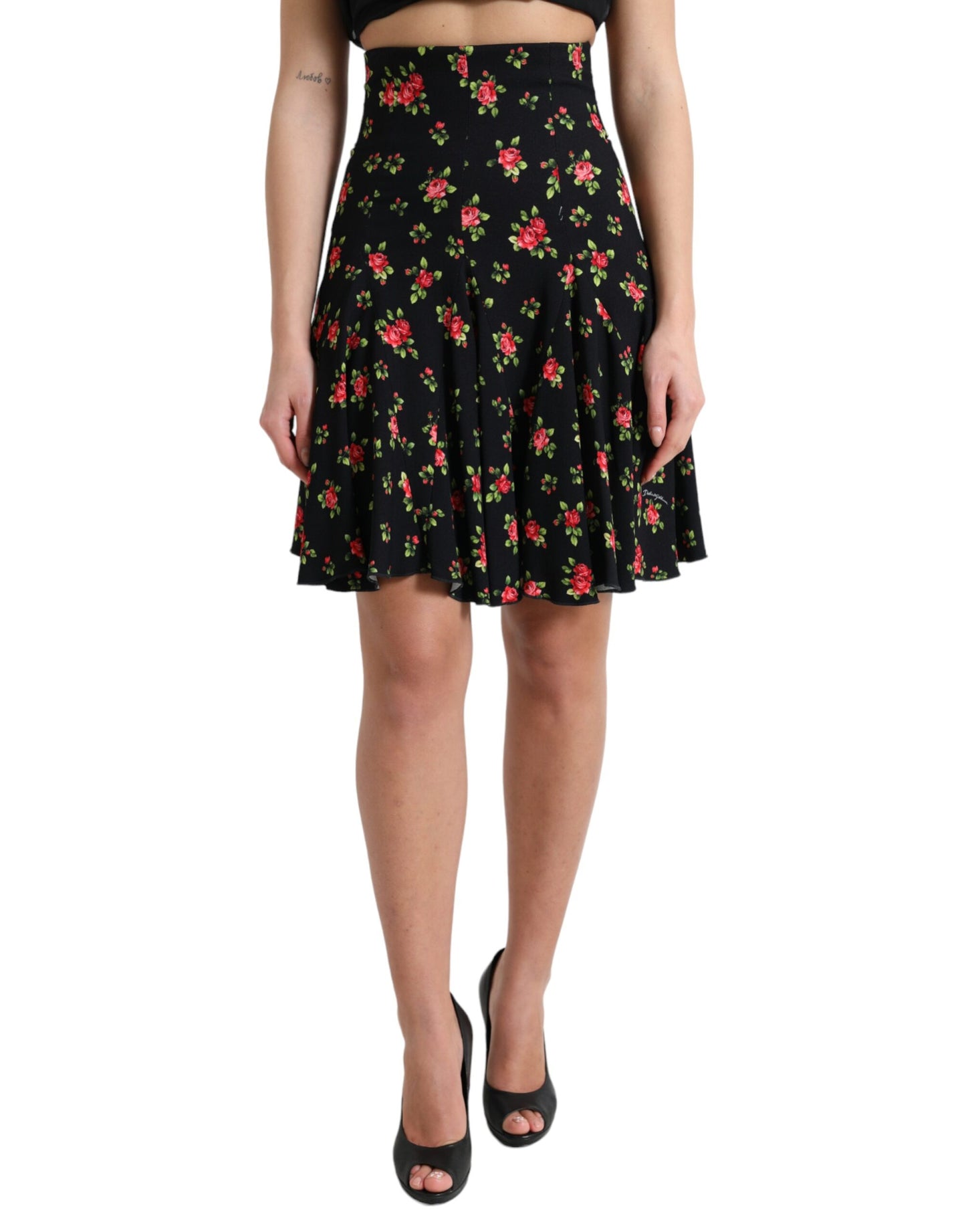 Dolce &amp; Gabbana Floral High Waist A-Line Mini Skirt