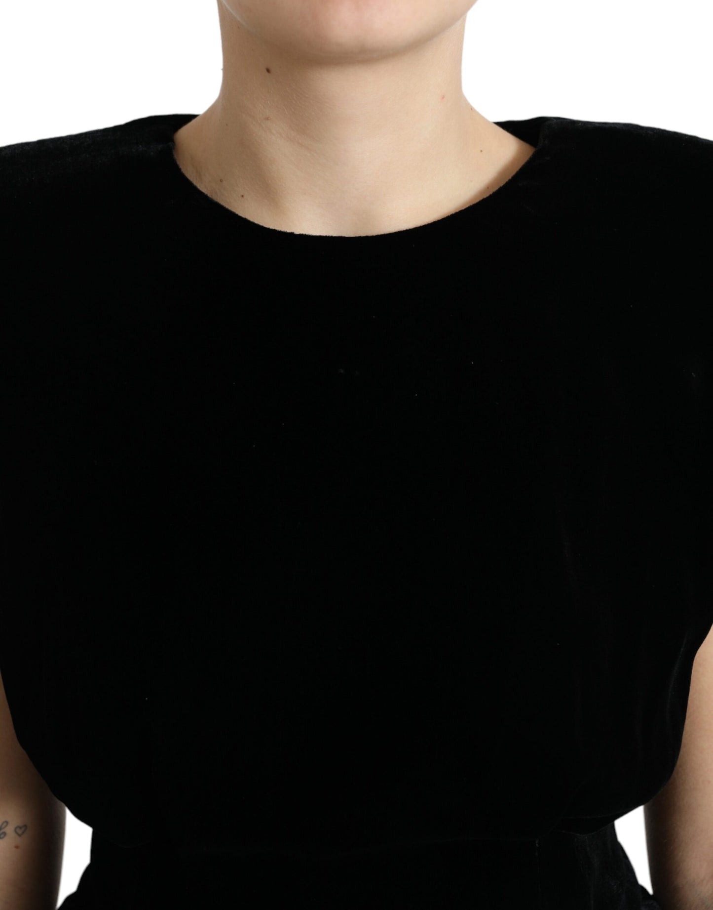 Dolce &amp; Gabbana Exaggerated Velvet Shoulder Top