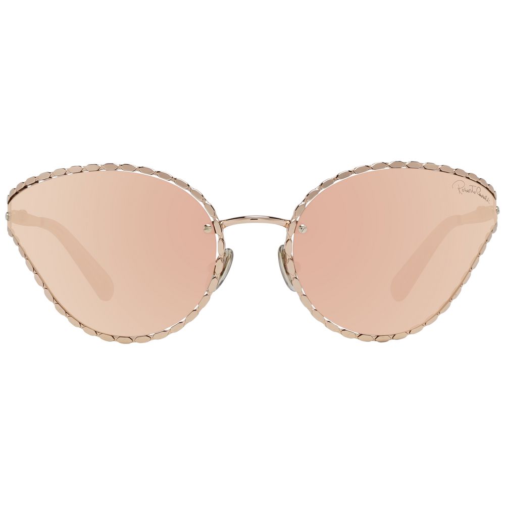 Roberto Cavalli Oval Mirrored Sunglasses in Rose Gold