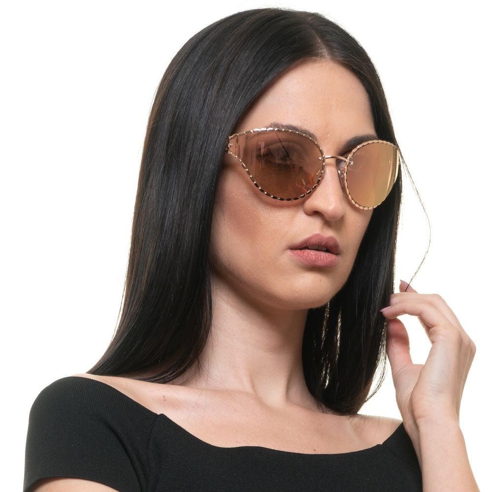 Roberto Cavalli Oval Mirrored Sunglasses in Rose Gold