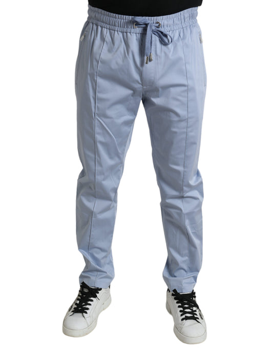 Dolce &amp; Gabbana Elegant Light Blue Sweatpants for Men