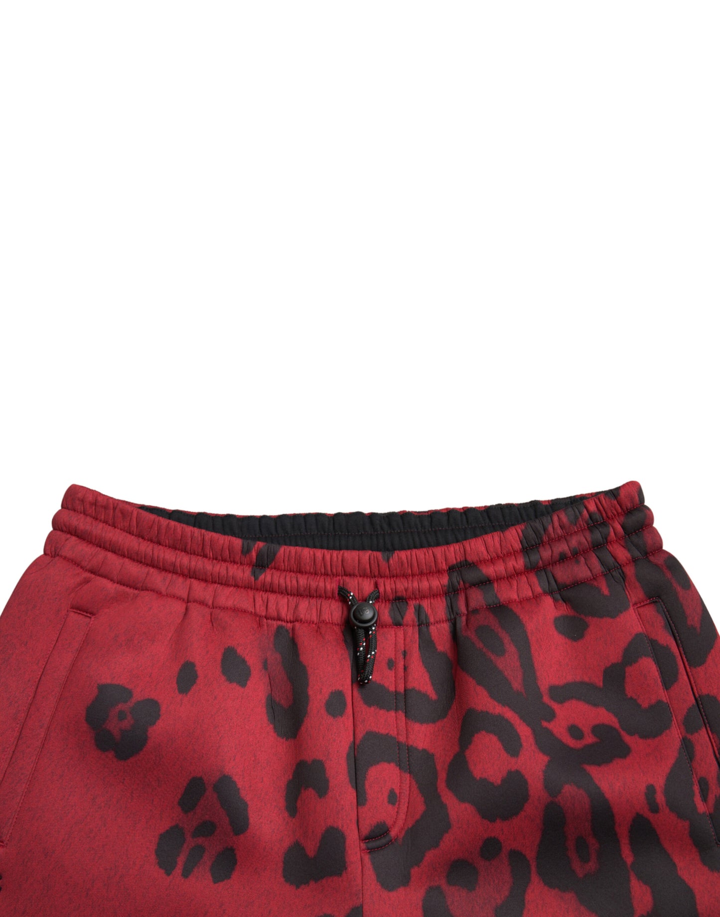 Dolce & Gabbana Elegante Jogginghose mit Leopardenmuster in Rot und Schwarz