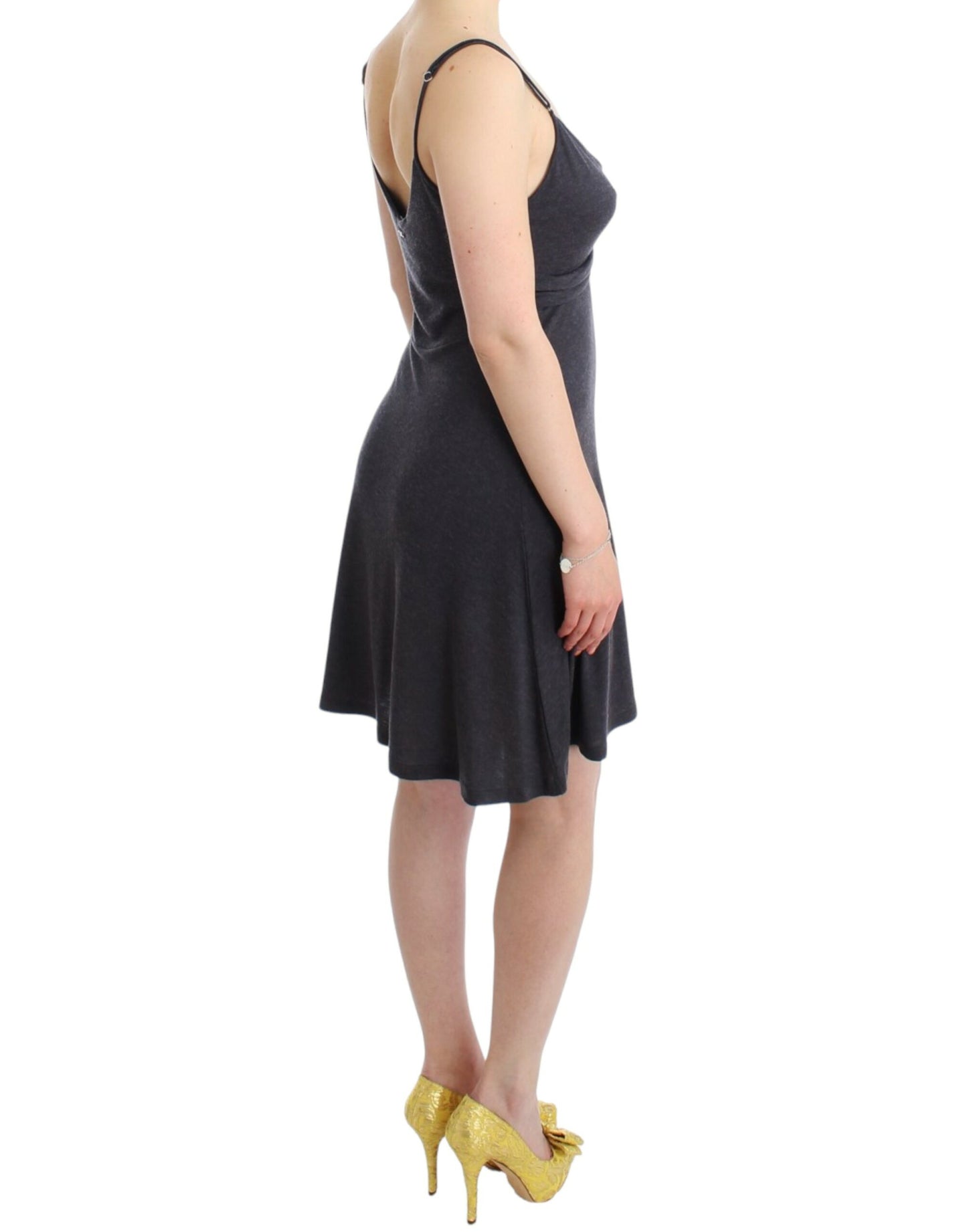 Costume National Chic grey knee-length spaghetti strap dress