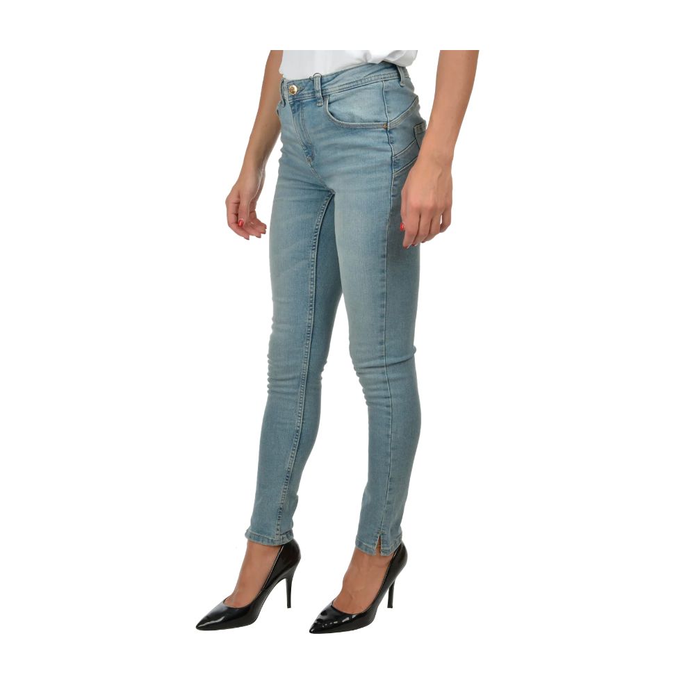 Yes Zee Light Blue Cotton Skinny Jeans for Women