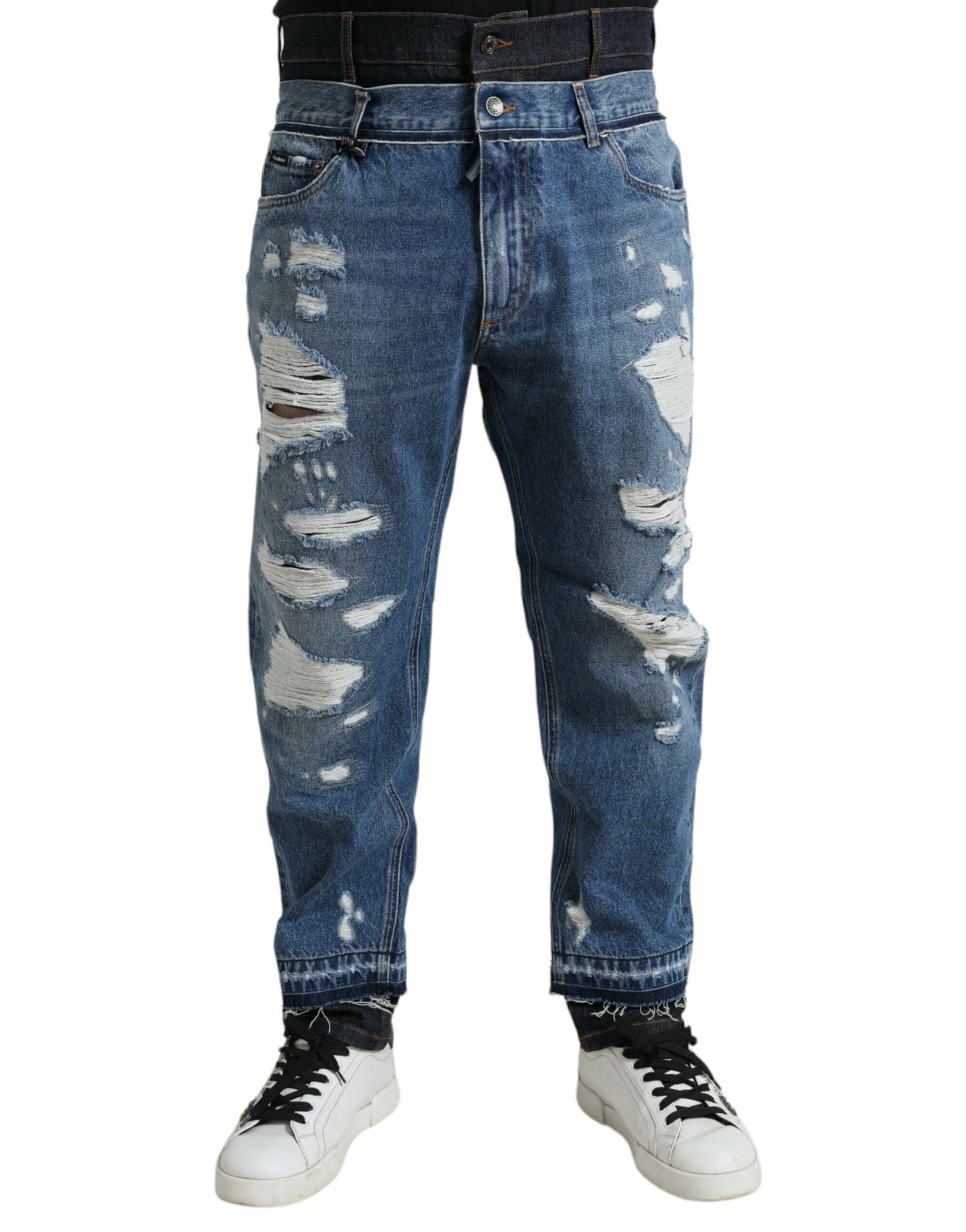 Dolce &amp; Gabbana Chic tattered denim jeans in a skinny look