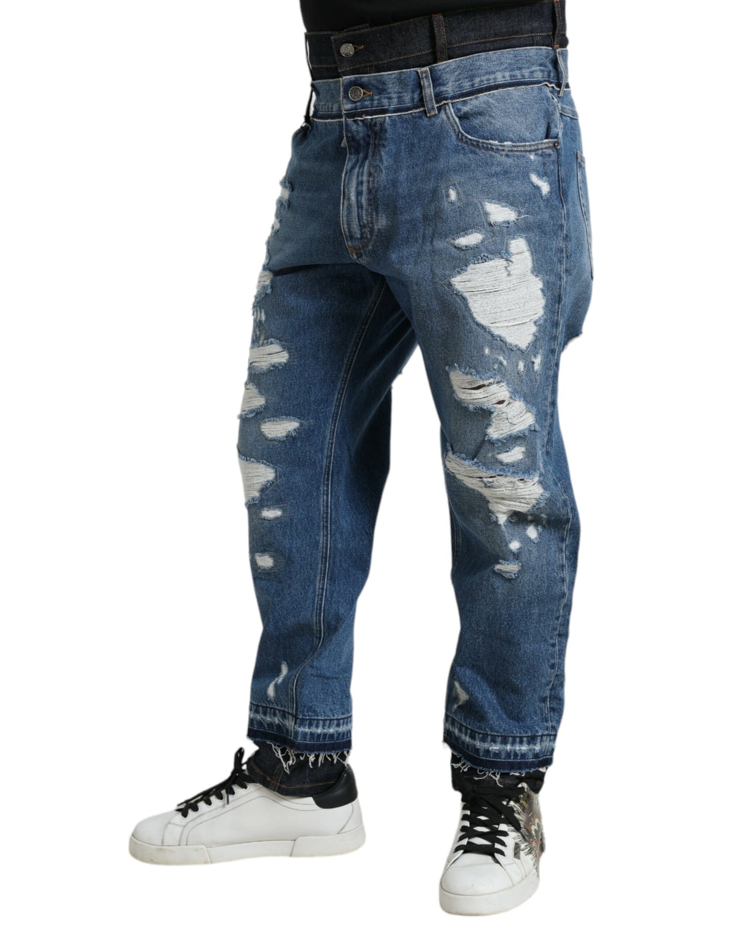 Dolce &amp; Gabbana Chic tattered denim jeans in a skinny look