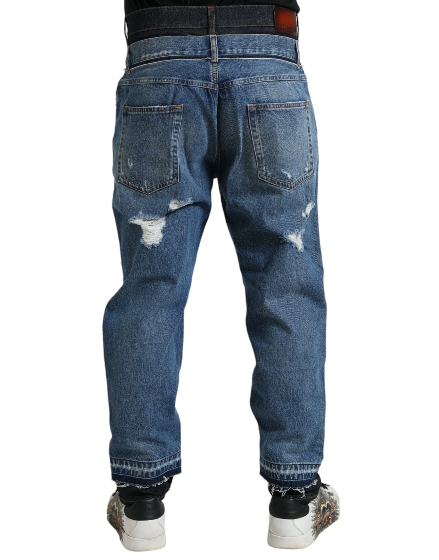 Dolce &amp; Gabbana Chic tattered denim jeans in a skinny look