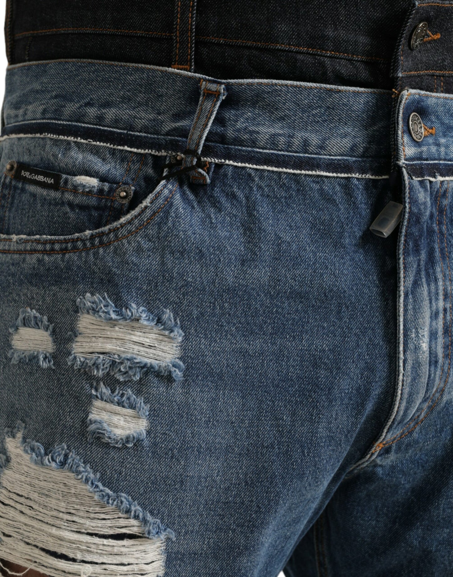 Dolce &amp; Gabbana Chic tattered denim jeans in a skinny look