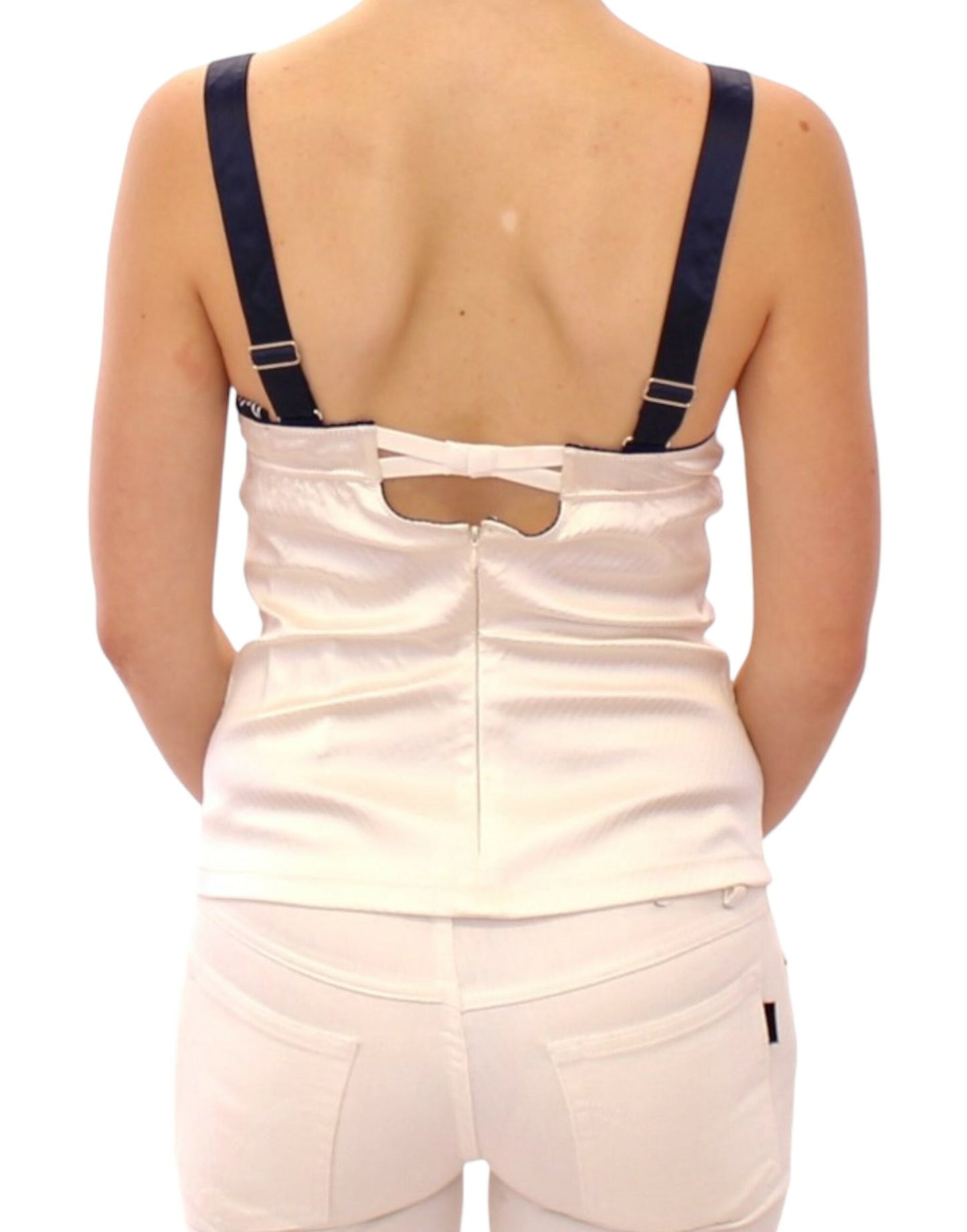 Dolce &amp; Gabbana White Stretch Top with Sailor Motif