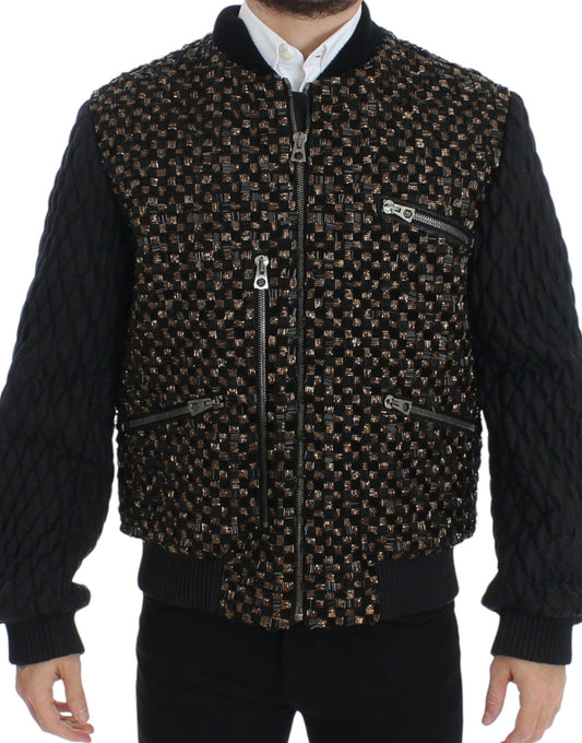 Dolce &amp; Gabbana Elegant black designer jacket with sequins