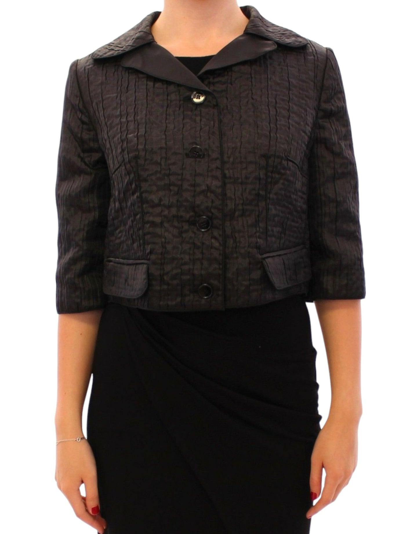 Dolce & Gabbana Eleganter schwarzer Bolero Shrug Jacke