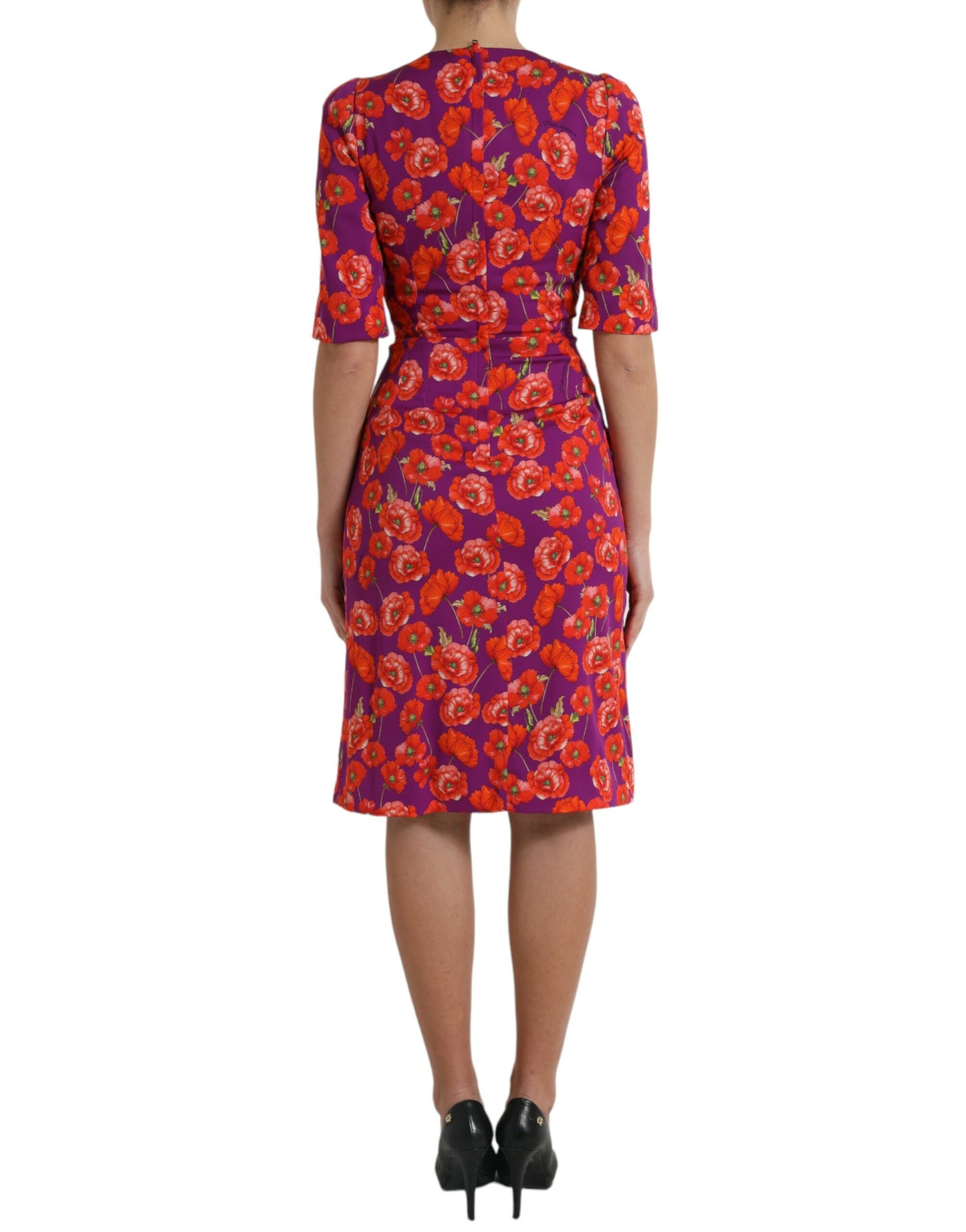 Dolce & Gabbana Vibrant Floral Seiden Charmeuse Kleid