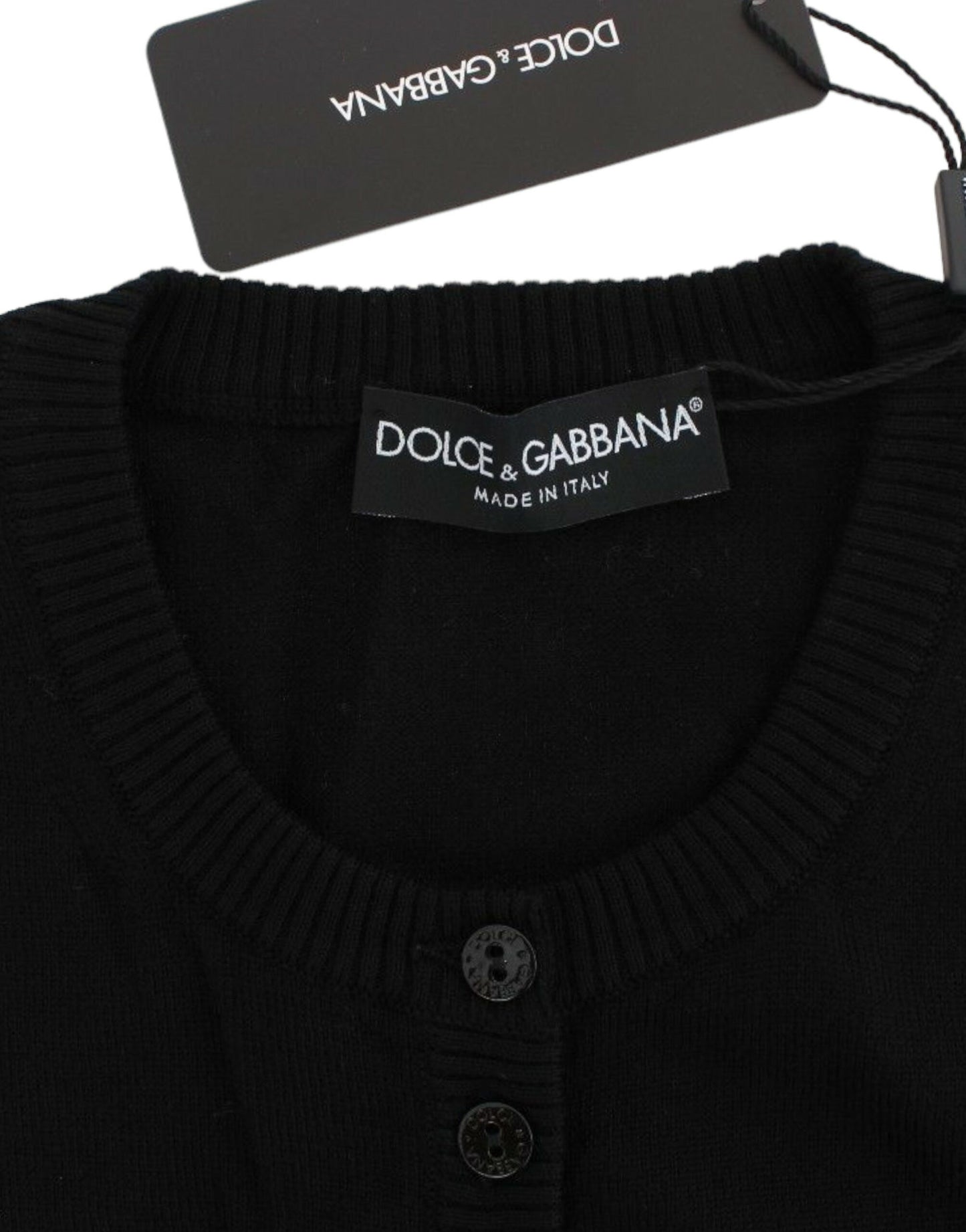 Dolce &amp; Gabbana Elegant black wool cardigan