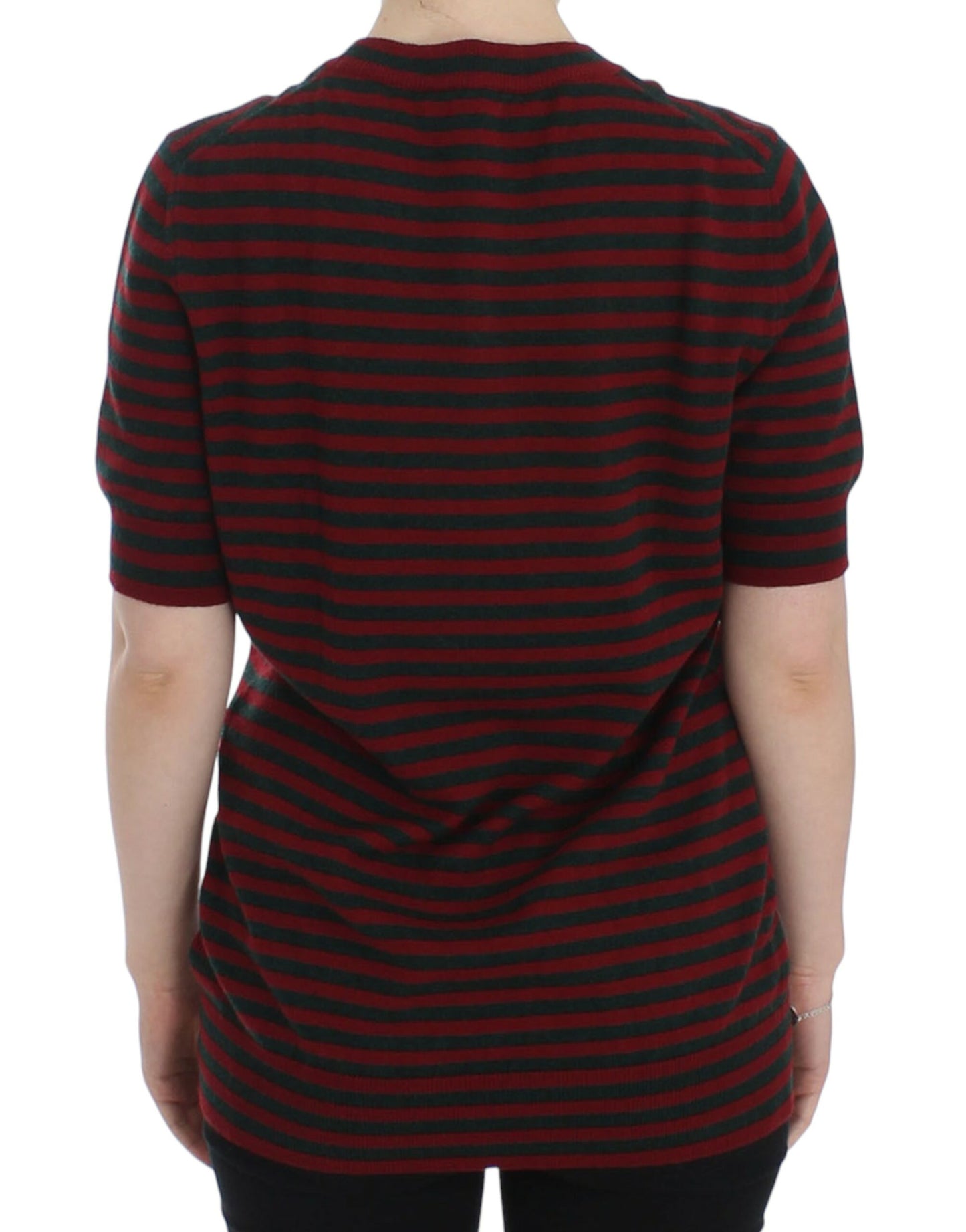 Dolce &amp; Gabbana Elegant striped cashmere round neck sweater