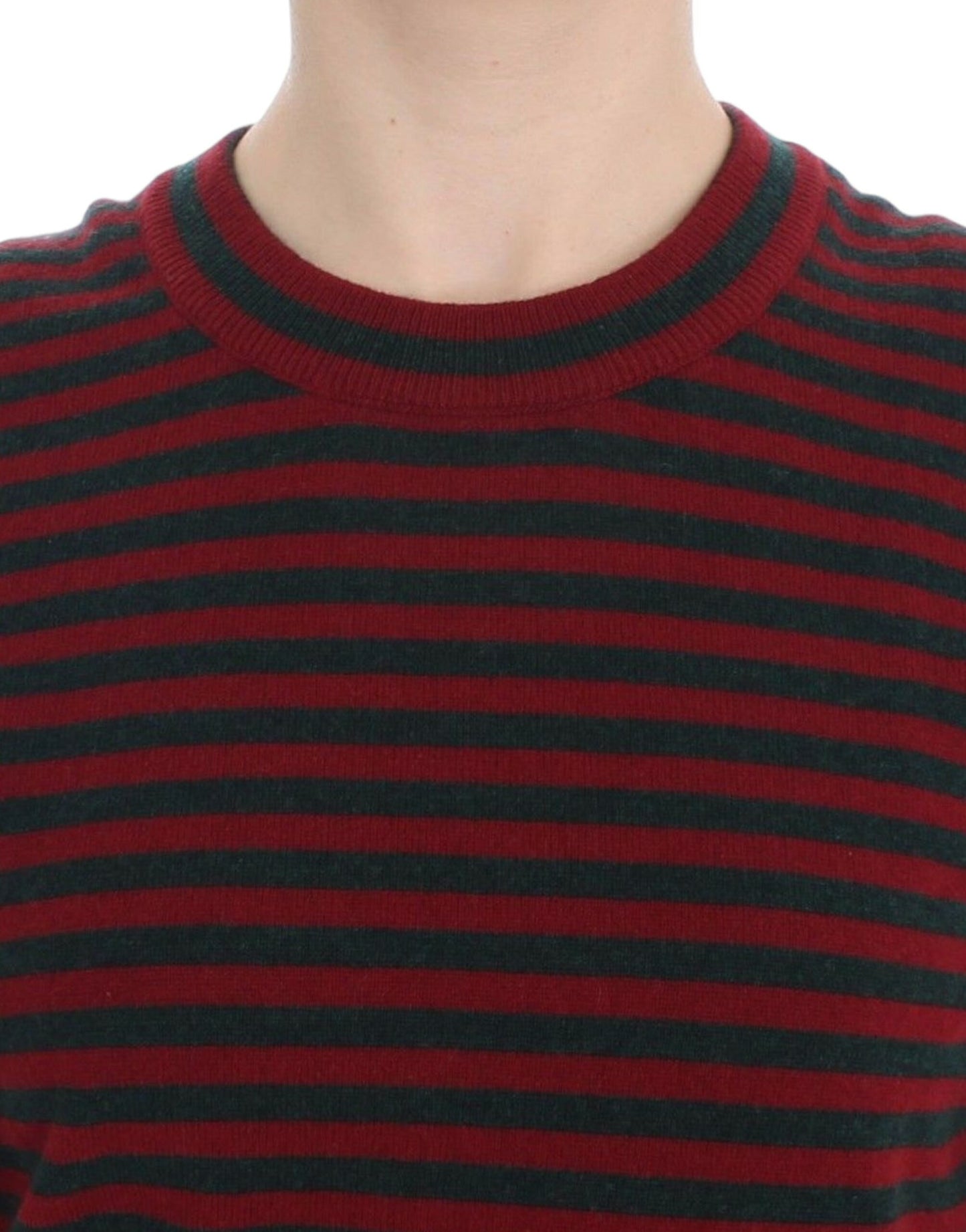 Dolce &amp; Gabbana Elegant striped cashmere round neck sweater