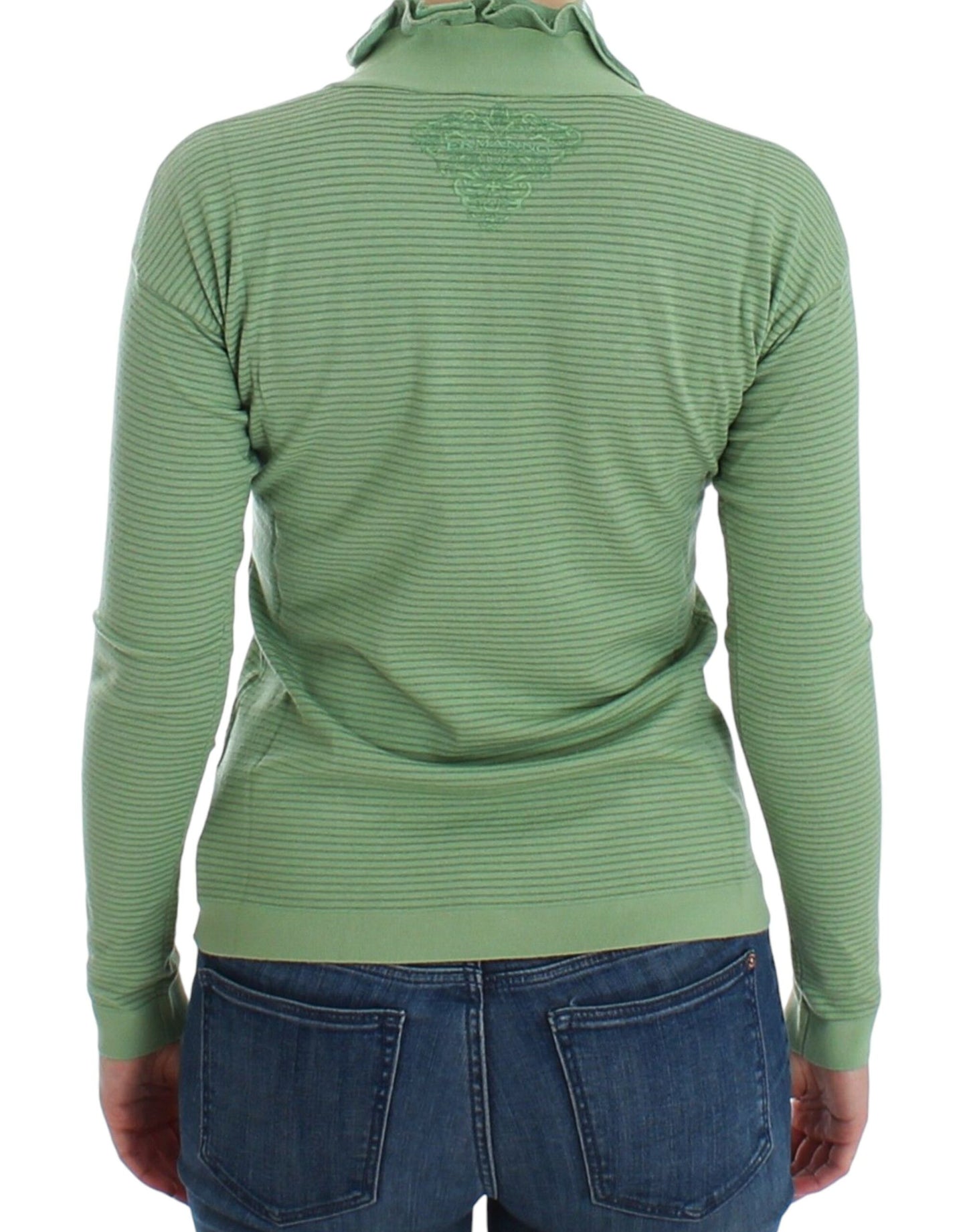 Ermanno Scervino Elegant green striped wool blend sweater