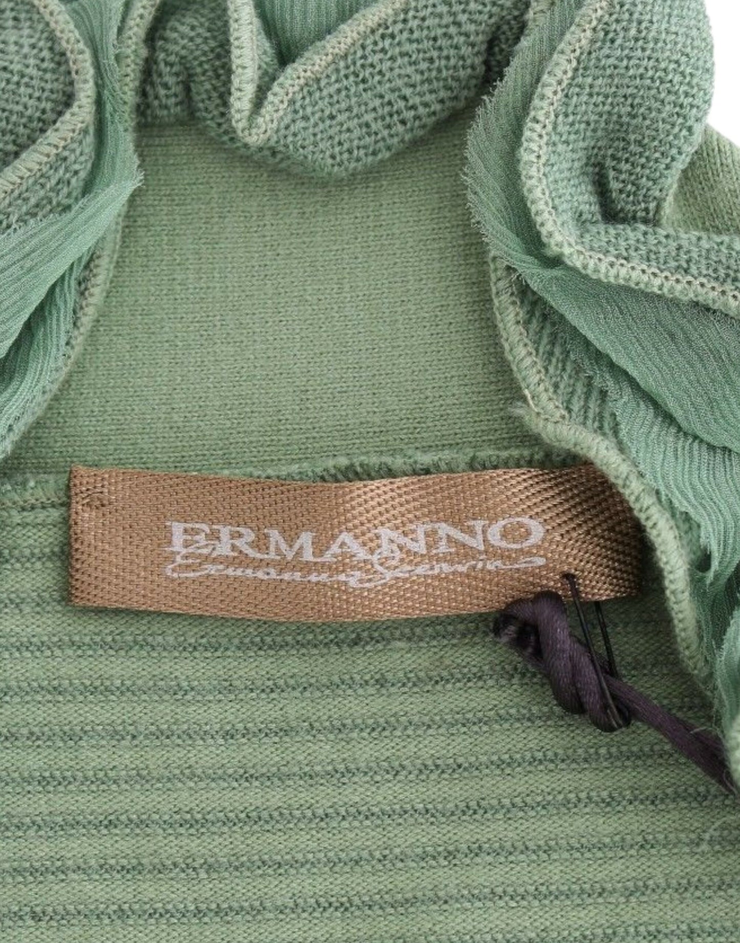 Ermanno Scervino Elegant green striped wool blend sweater