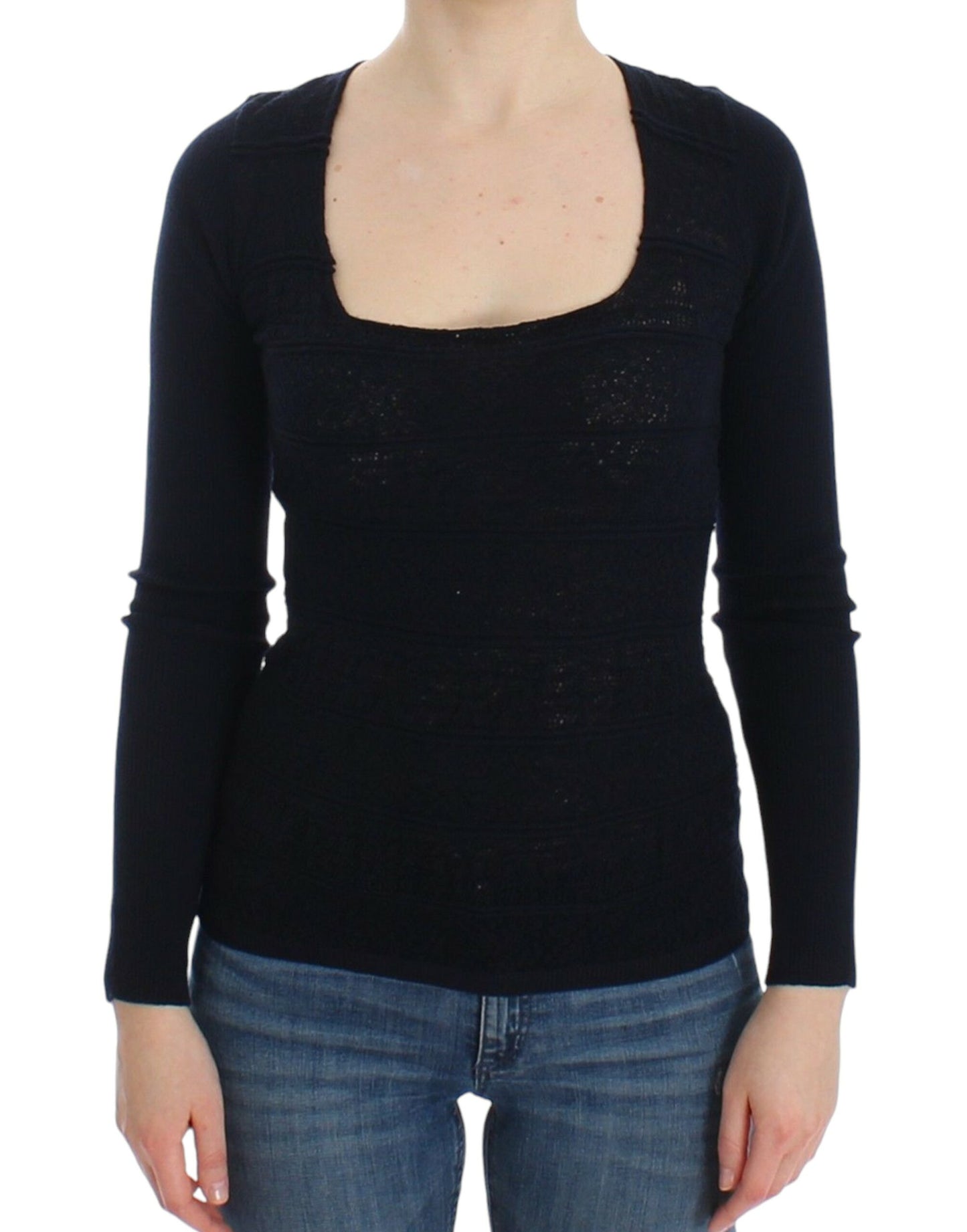 Ermanno Scervino Chic blue wool blend sweater