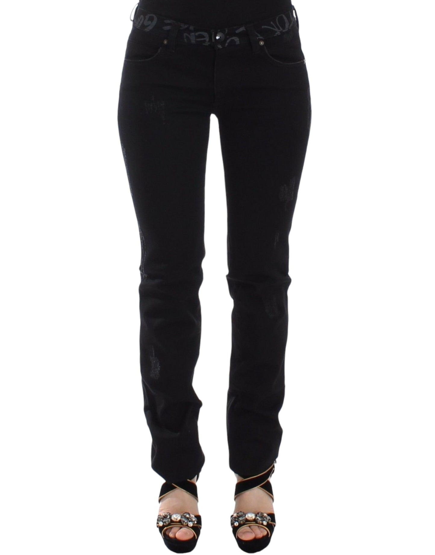 Ermanno Scervino Chic black skinny statement jeans