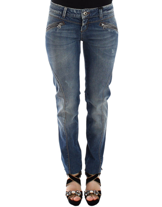 Ermanno Scervino Chic slim-fit jeans in blue denim