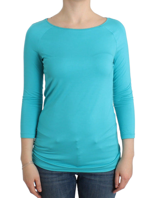 Ermanno Scervino Elegant blue top made of modal blend