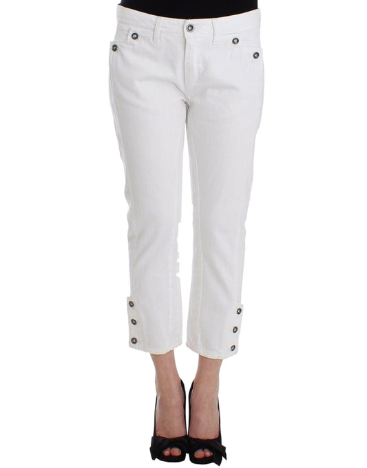 Ermanno Scervino Chic white cropped jeans for a sophisticated style