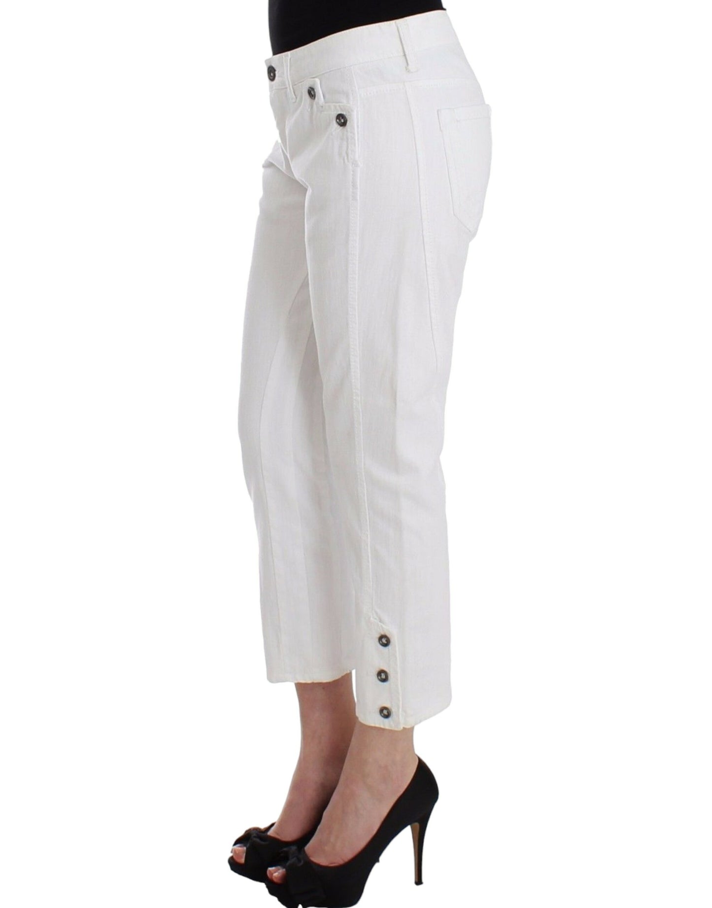 Ermanno Scervino Chic white cropped jeans for a sophisticated style