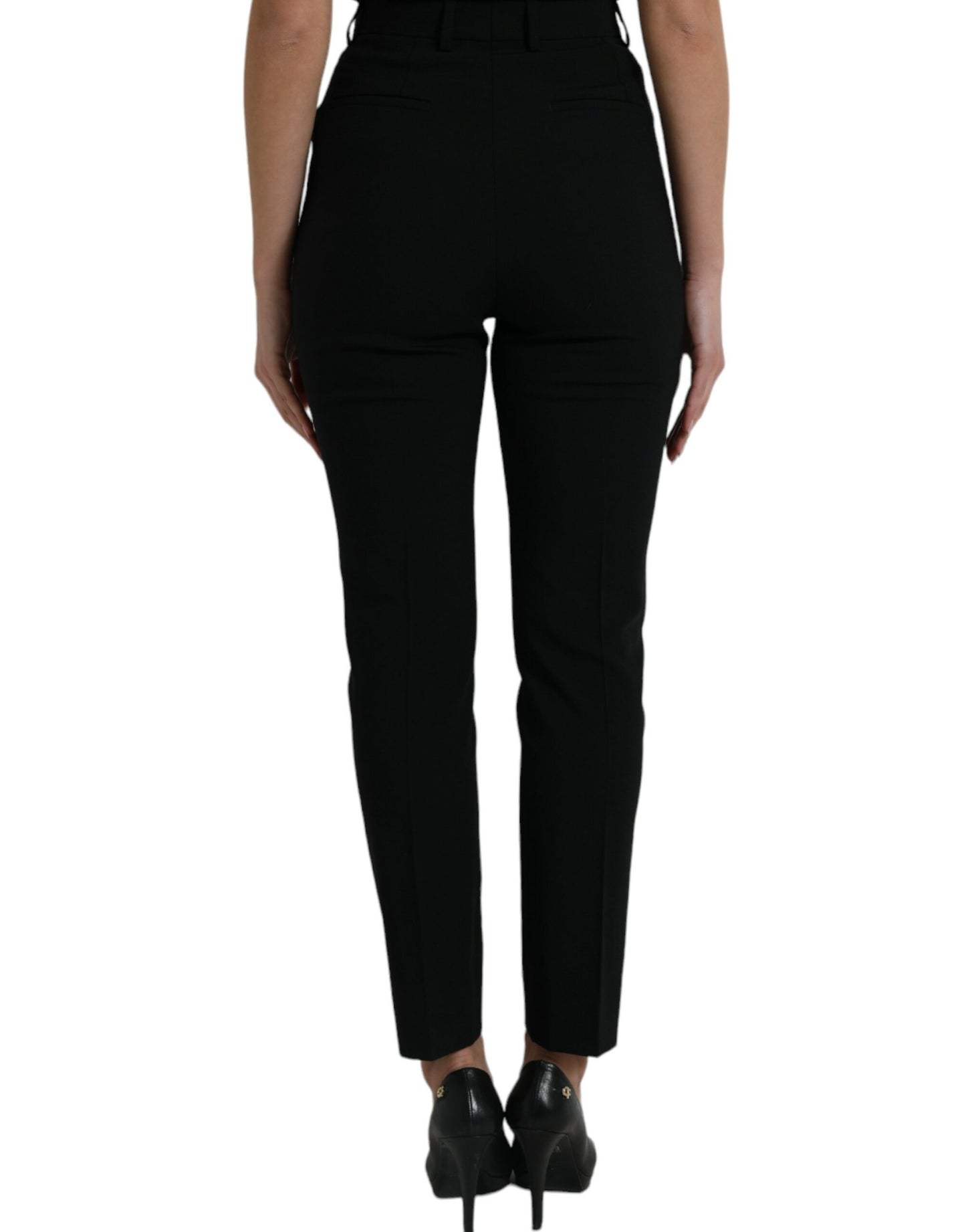 Dolce &amp; Gabbana Elegant tapered wool trousers with high waist