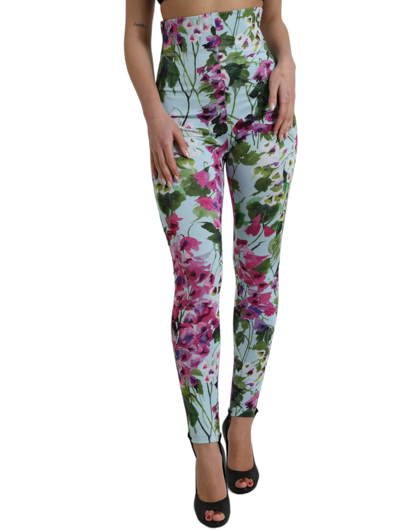 Dolce &amp; Gabbana Elegant floral high-neck leggings