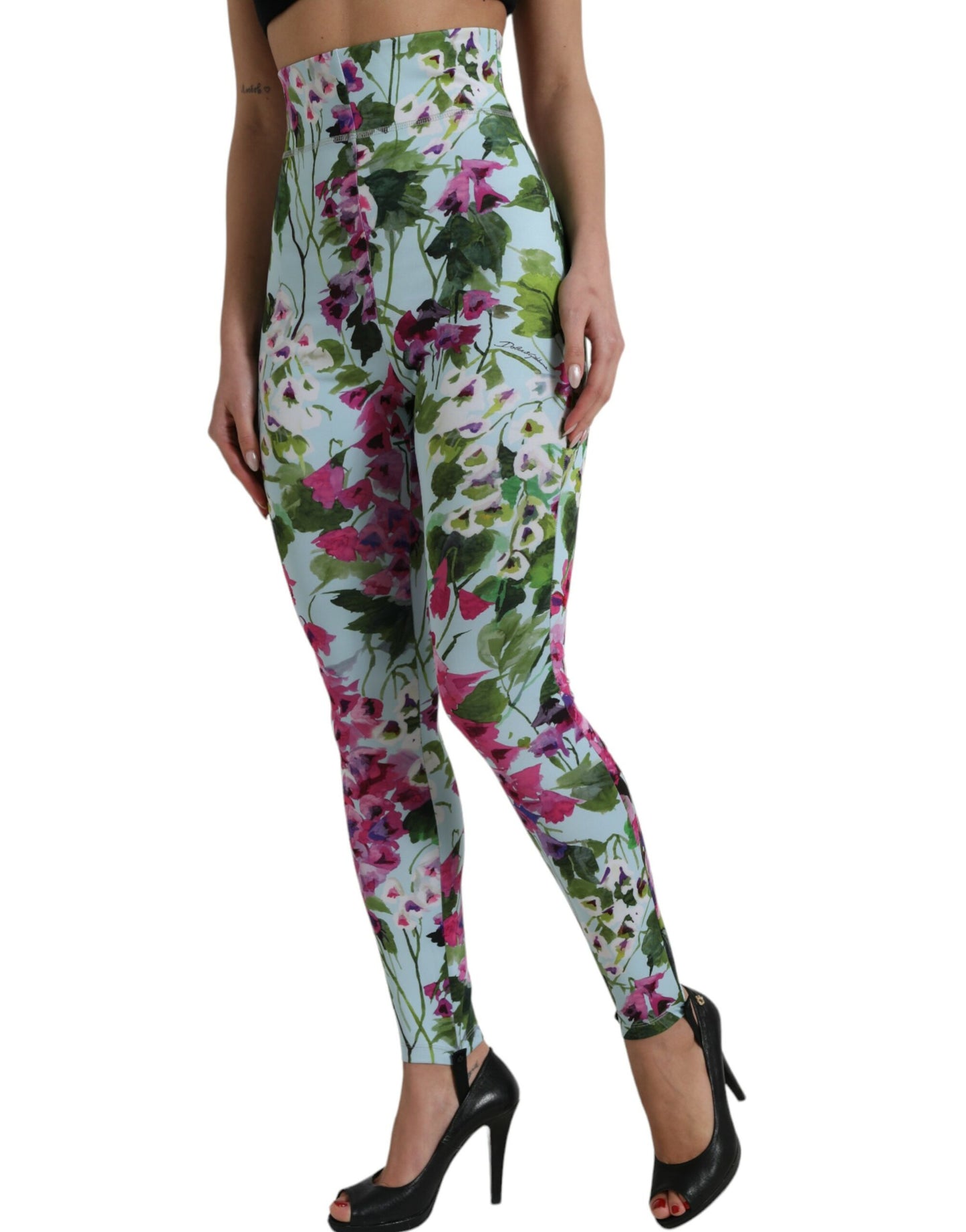 Dolce &amp; Gabbana Elegant floral high-neck leggings